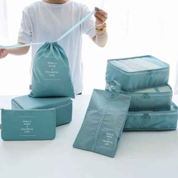 Kit 7 Bolsas Organizadoras para Mala de Viagem - Essential Bag