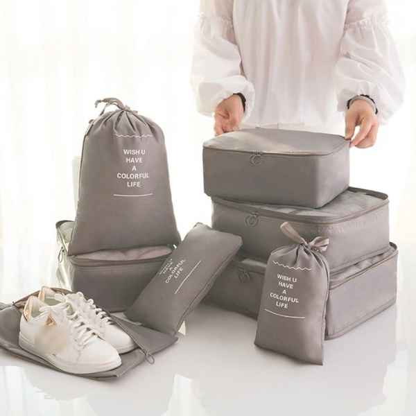 Kit 8 Bolsas Organizadoras para Mala de Viagem - Essential Bag