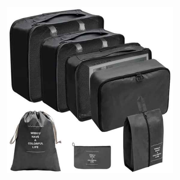 Kit 7 Bolsas Organizadoras para Mala de Viagem - Essential Bag