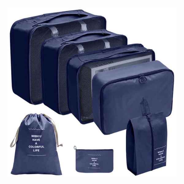 Kit 7 Bolsas Organizadoras para Mala de Viagem - Essential Bag