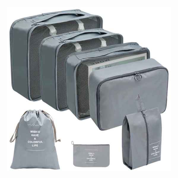 Kit 7 Bolsas Organizadoras para Mala de Viagem - Essential Bag